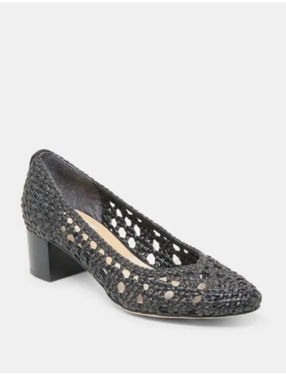 New Dolce Vita Lula Woven Mid-Heel Black Pump - 8.5
